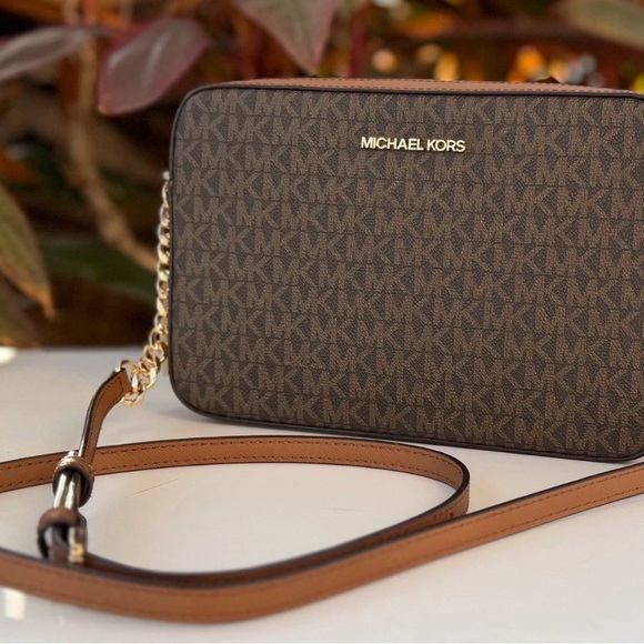 Michael Kors Jet Set • East West Shoulder Crossbody Bag MK Brown • with strap - Picture 3 of 6